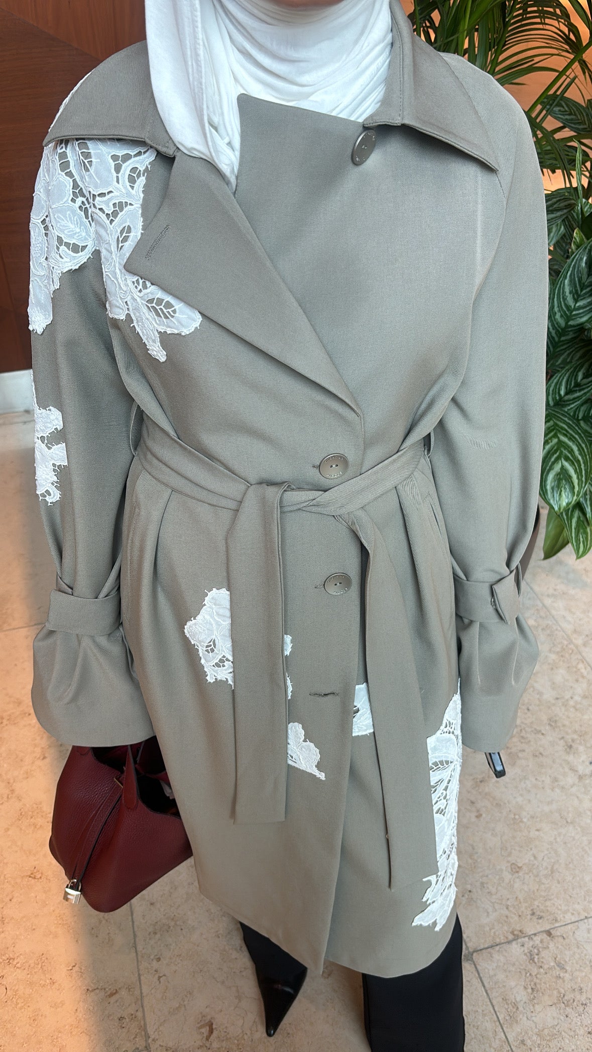 Lace trench coat