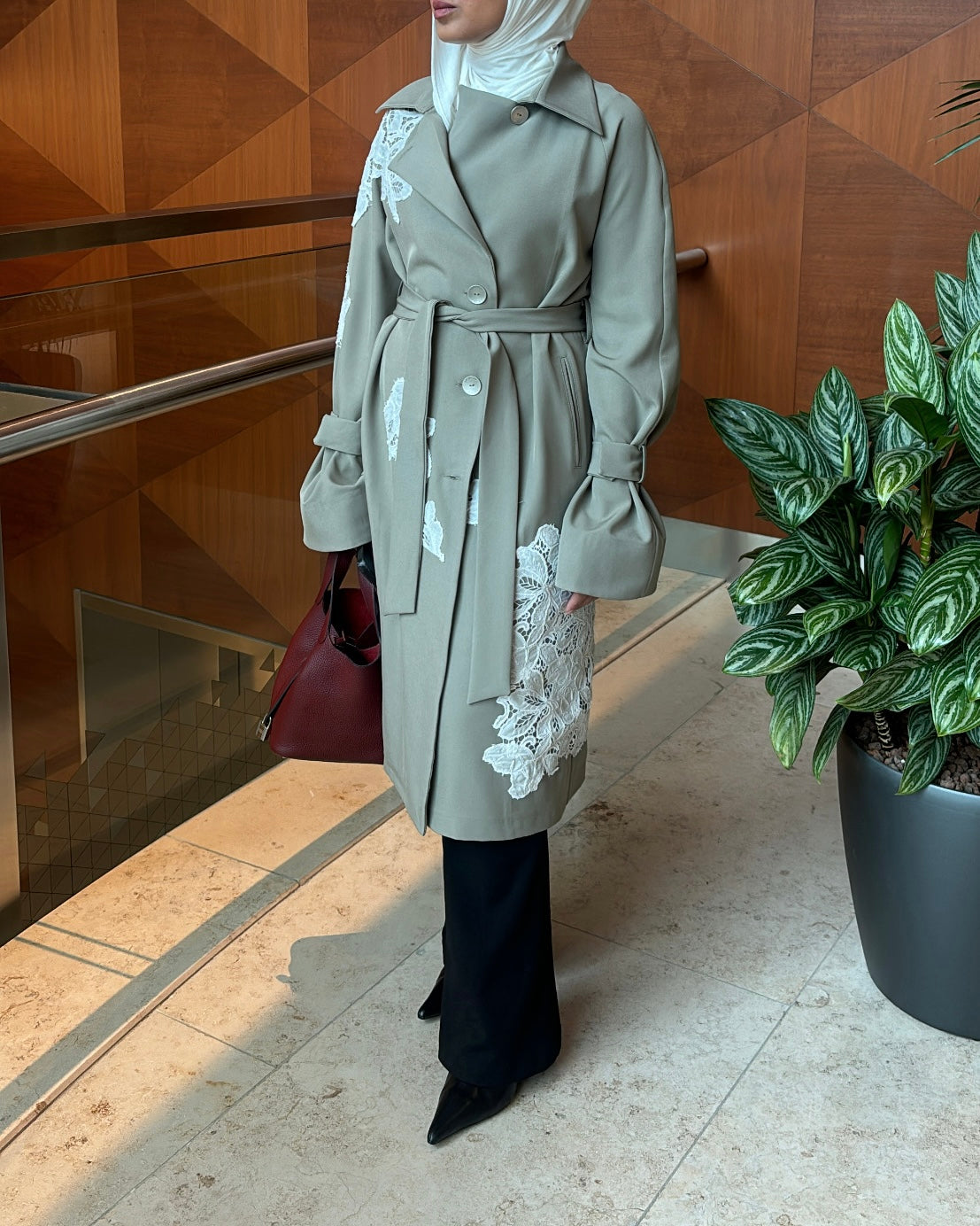 Lace trench coat
