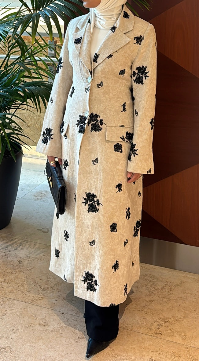 Floral long blazer