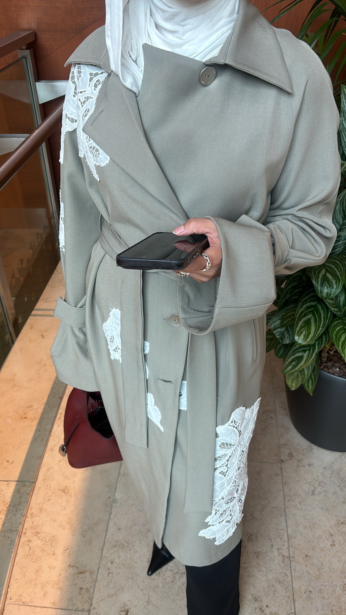 Lace trench coat