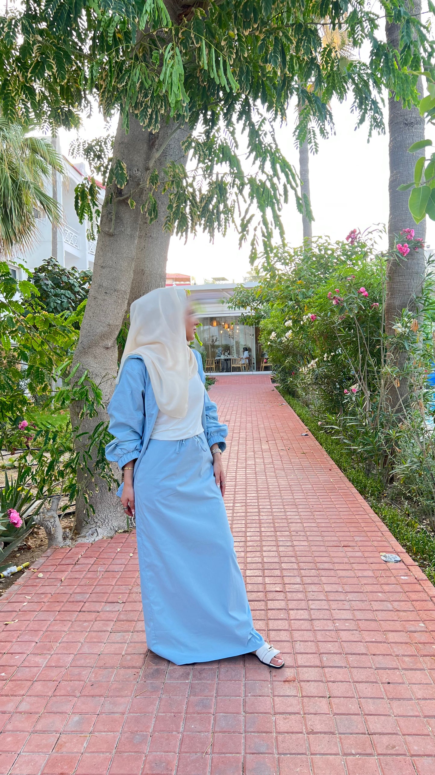 Bomber jacket and skirt set.